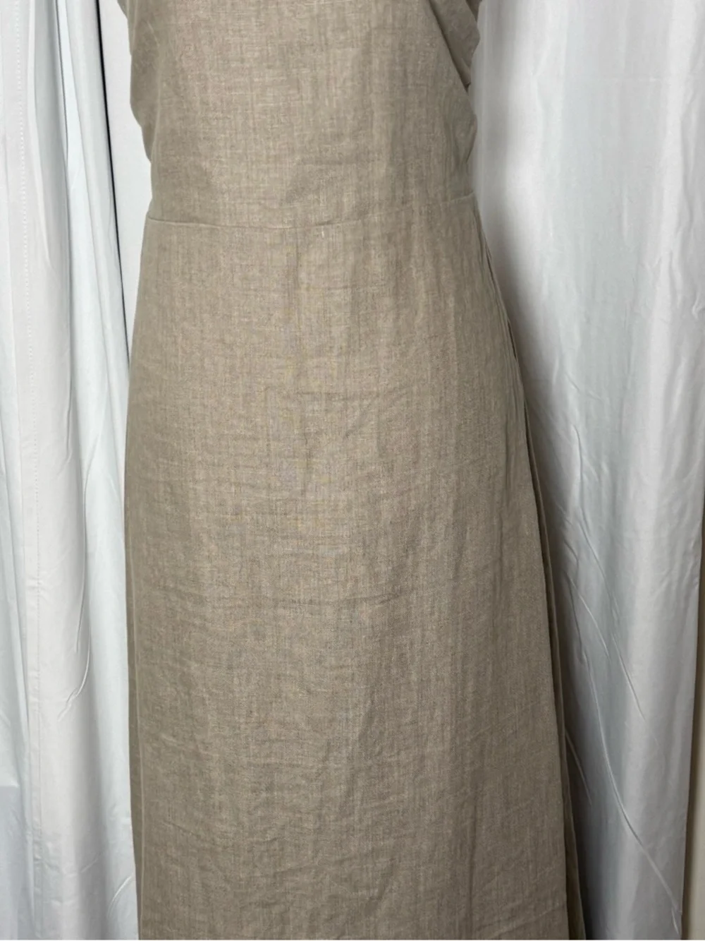 Faithfull The Brand Das Flores Linen Maxi Dress Natural Strapless NWT 10 - Picture 8 of 14